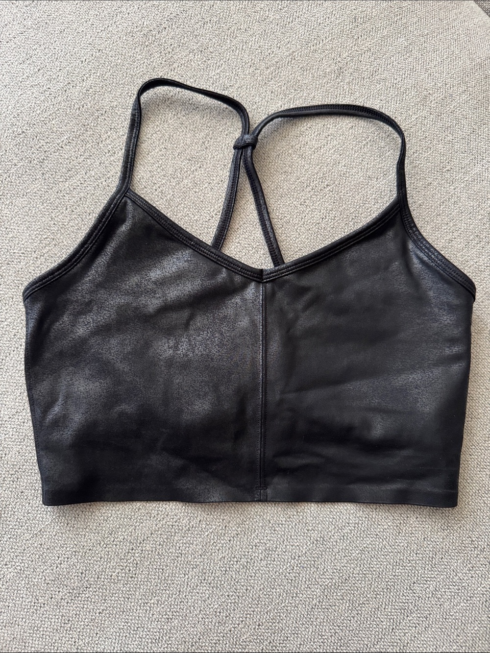 Carbon38 Faux Leather Sports Bra